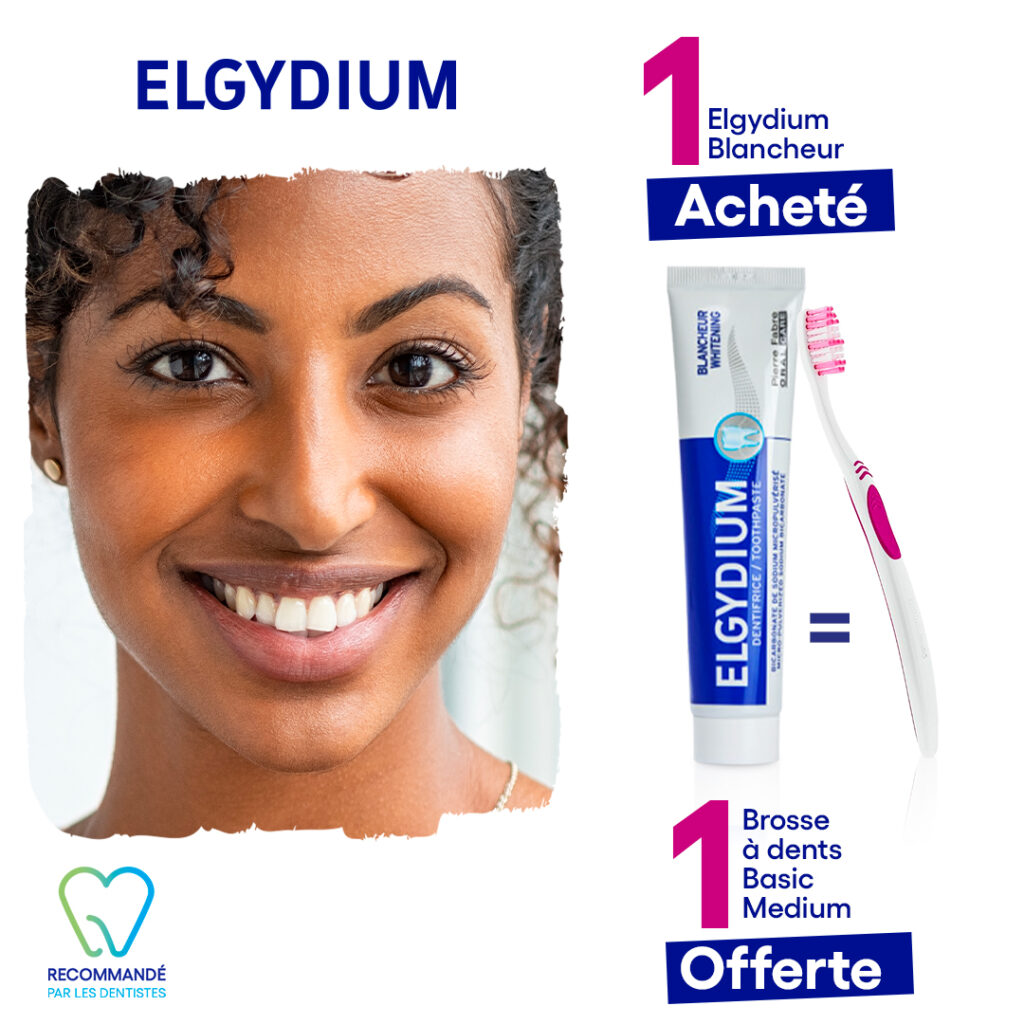 Elgydium Dentifrice Blancheur 75 ml 1 Brosse à Dent Offert