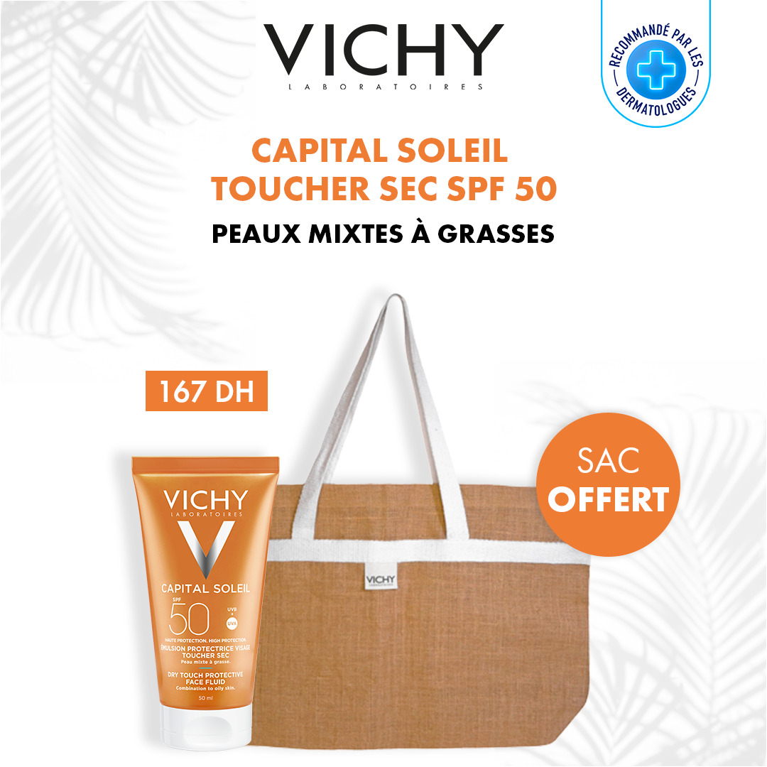 Vichy Capital Soleil Émulsion Anti Brillance Toucher Sec SPF50 Peau