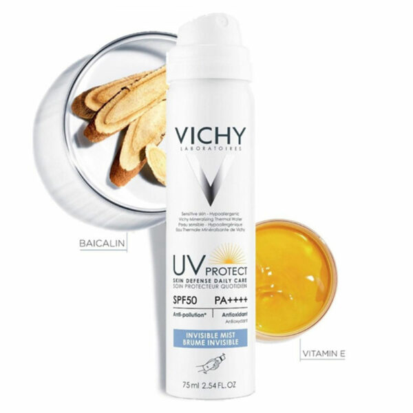 vichy uv protect brume hydratante invisible spf50 tous types de peaux 75ml 2