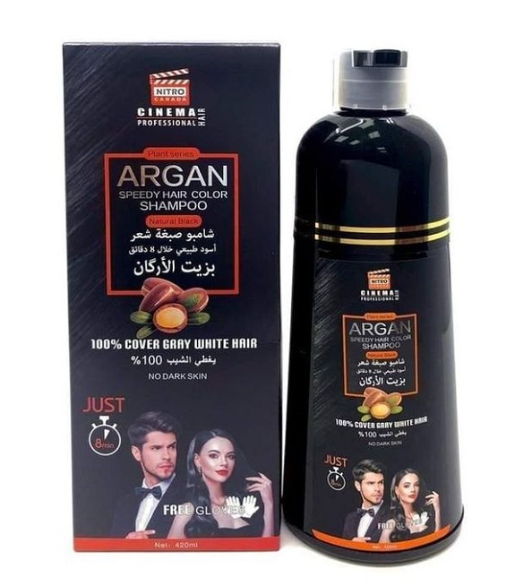 DISAAR Shampooing Colorant Noir au Collagène et à l'huile d'Argan 400 ml |  Beautymall