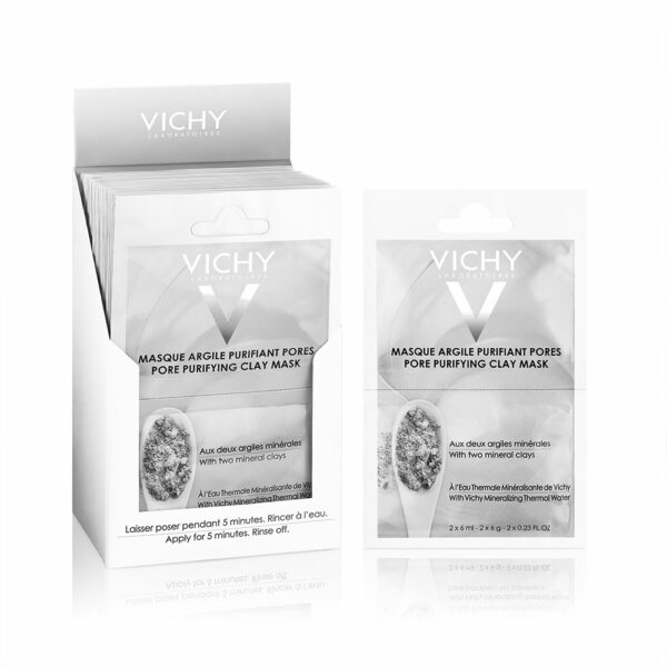 vichy masque mineral bidose argile purifiant peau mixte a grasse 2 x 6ml 1