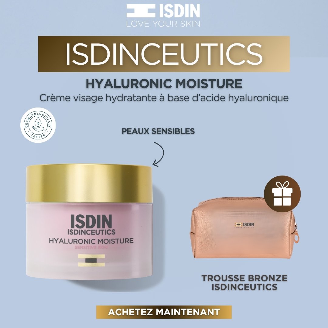 180 ISDIN Isdinceutics Hyaluronic Moisture Sensitive Skin 50g = Trousse – Image 1