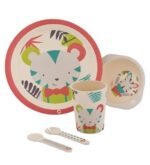 Bebe Confort - Coffret repas en Bambou (Assiette, bol, verre, cuillère, fourchette) - Jungle Vibes (18M +) – Image 2
