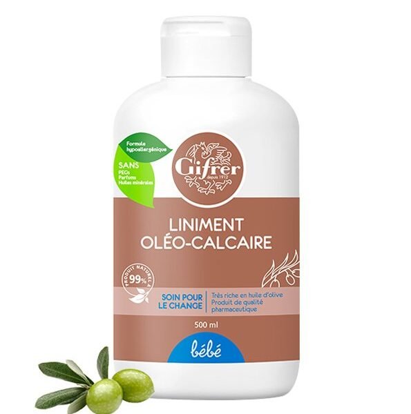 GIFRER LINIMENT OLEO-CALCAIRE HUILE OLIVE EXTRA FL POMPE 500 ML