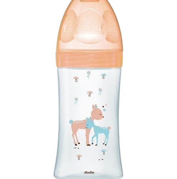 Dodie - Biberon verre Sensation+ (0-6 M) 3 vitesses débit 2 - Beige biche - 270 ml