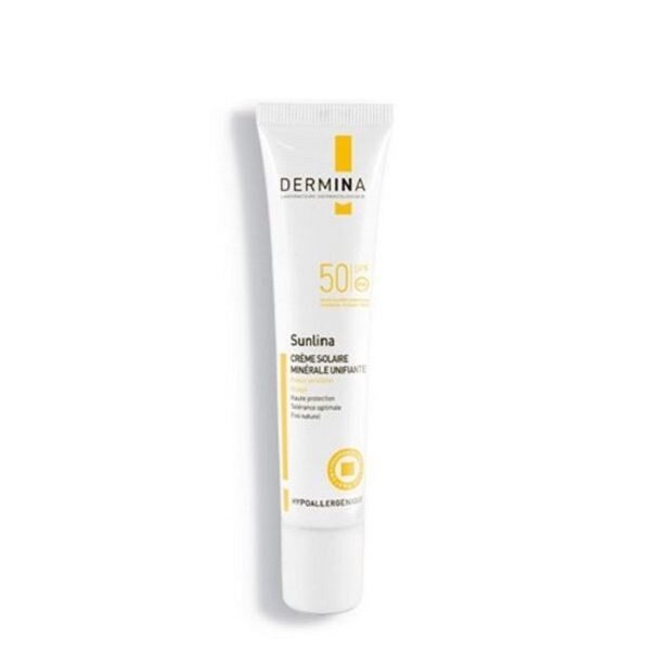 DERMINA SUNLINA Ecran Minérale Unifiante Peau Sensible spf50 40ml