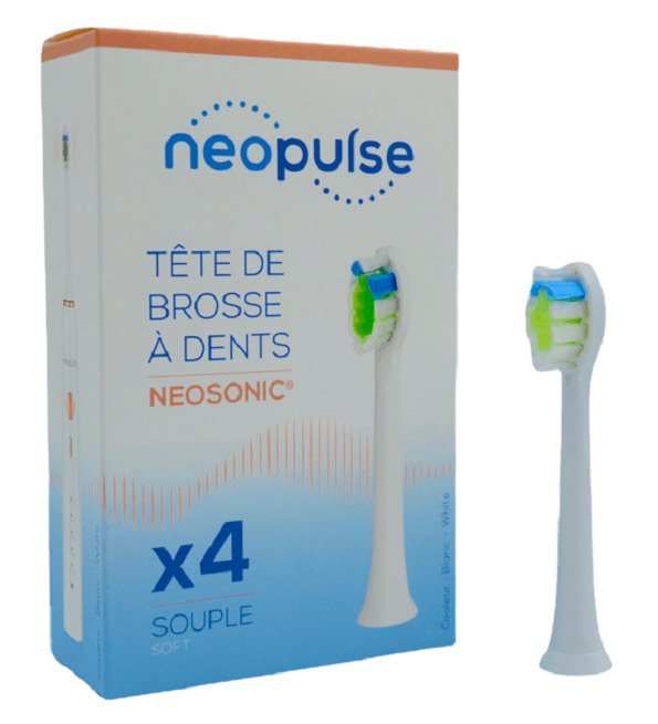 3770014324283-1.jpg NEOPULSE Recharge 4 Tetes de Brosse à Dent Souple Blanc – Image 1