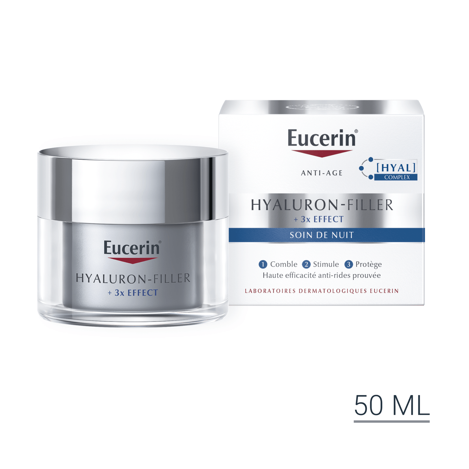 4005800294808HYALURONFILLER-3x-EFFECT-Soin-de-Nuit1.png EUCERIN HYALURON FILLER CRÈME NUIT 50ml – Image 1