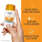 EUCERIN HYDRO PROTECT SPF 50 + 50 ML = Mini Hydro Protect + Mini Cleasing Foam – Image 3