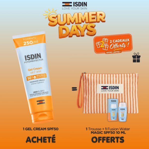 Isdin Fotoprotector ISDIN Gel Cream SPF 50+250ml = Trousse + Fusion waters 10ml Offerts