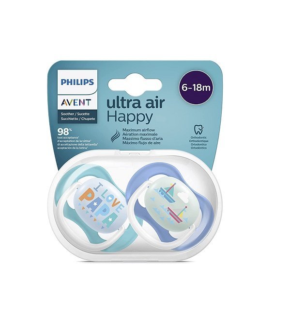 8710103949220.jpg AVENT Sucette Ultra Air 6-18Mois – Garçon – Image 1
