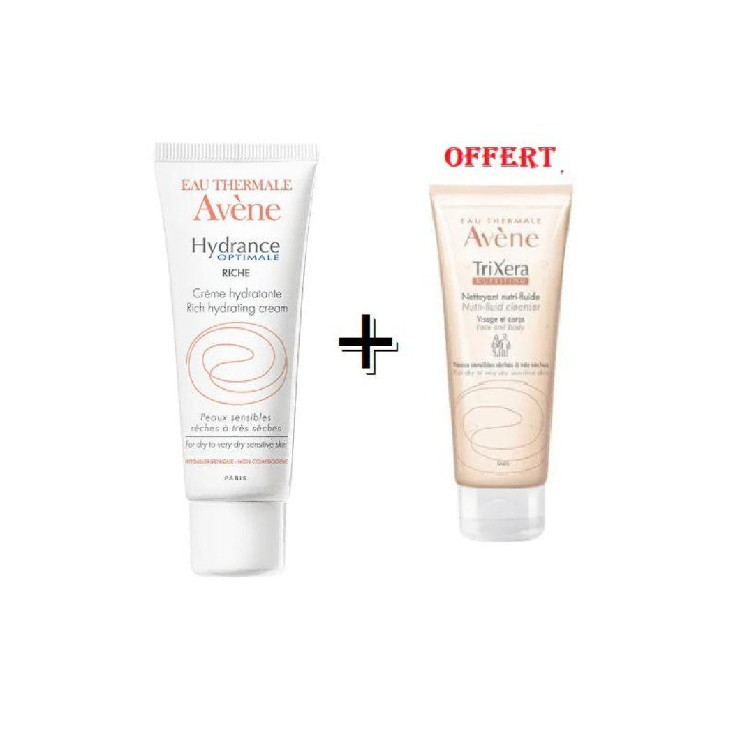 Av-Hydrance-Uv-Riche-cr-Hydratant-40mlAv-trixera-nettoyant-pack.jpg Eau Thermale Avene Hydrance Uv Riche Creme Hydratant 40ml+Avene Trixera Nettoyant Pack – Image 1