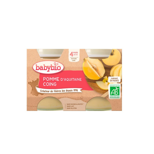 BABYBIO PETIT POT POMME COING 2 x 130G