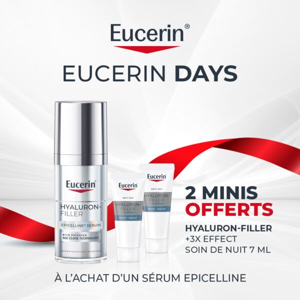 Eucerin Hyaluron Filler Epicelline Filler 30ml = 2 Minis Hyaluron Filler Nuit Offerts