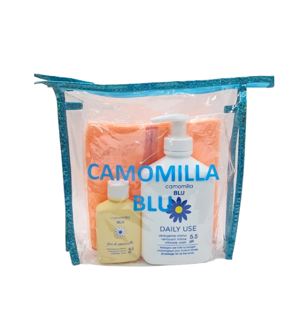 Camomilla-Blu-Daily-Use-300mlGel-Intim-EchServiette-Trousse.png Camomilla Blu Daily Use 300ml+Gel Intime Echantion+Serviette Trousse – Image 1