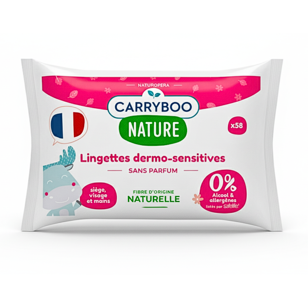 Carryboo-Lingettes-Dermo-Sensitives-sans-parfums-58-pcs.png Carryboo Lingettes Dermo-Sensitives Sans Parfums 58 Pieces – Image 1