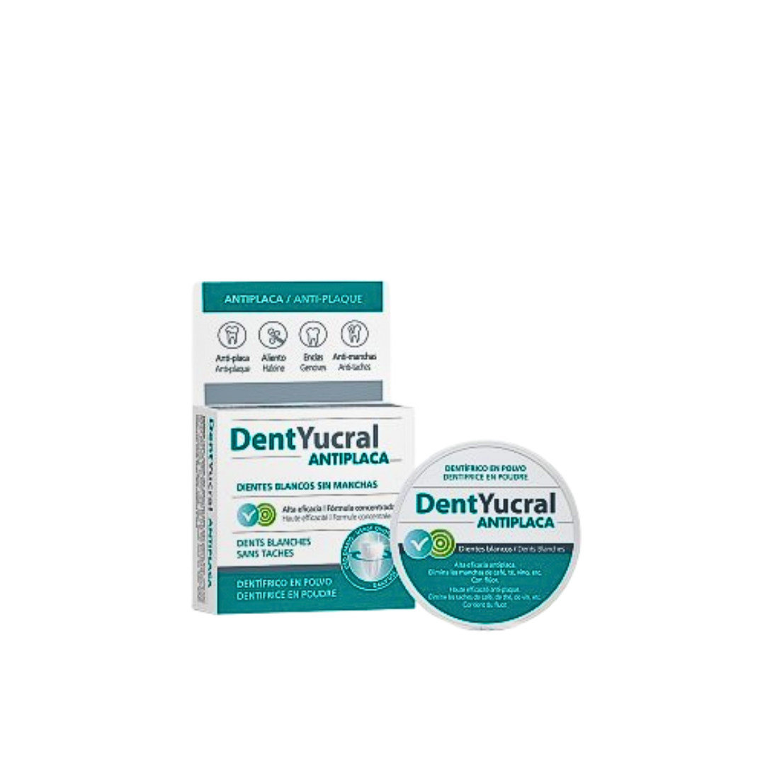 DentYucral-poudre-dentaire-Antiplaca-50-gr.png DentYucral Poudre Dentaire Antiplaca 50gr – Image 1