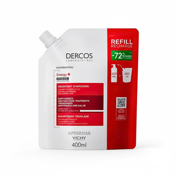 Vichy Dercos Shampoing Energisant+ Refill Recharge 400ml