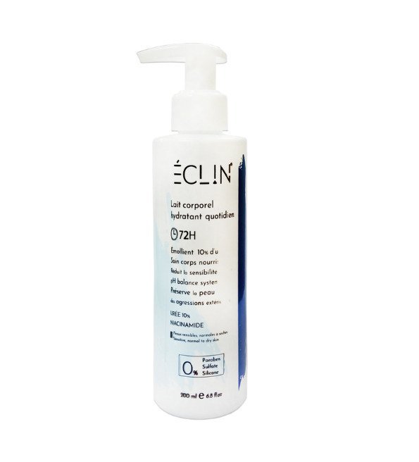 Eclin-Lait-corporel-hydratant-quotidien-72h-200ml.jpg Eclin Lait Corporel Hydratant Quotidien 72h 200ml – Image 1