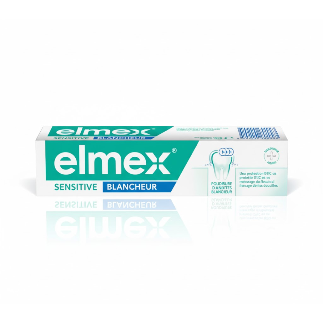 Elmex-Dent-Sensitive-Blancheur-75ml.png Elmex Dentifrice Sensitive Blancheur 75ml – Image 1