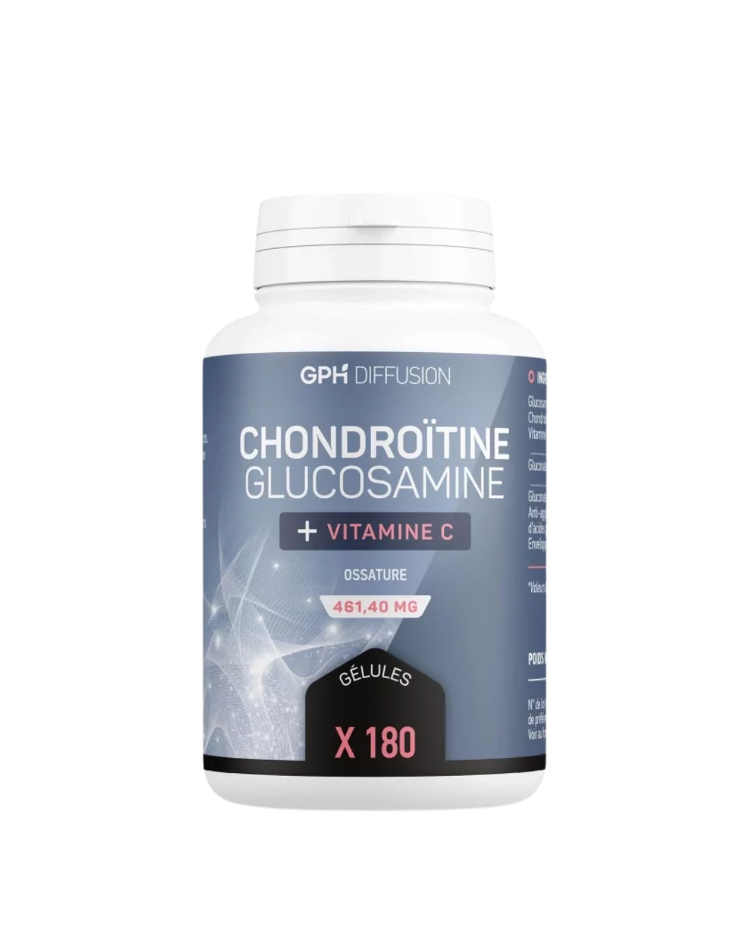 GPH-Chondroitine-Glucosamine-180gelules-1-1.png GPH Chondroitine+ Glucosamine + Vitamine C 180 Gelules – Image 1