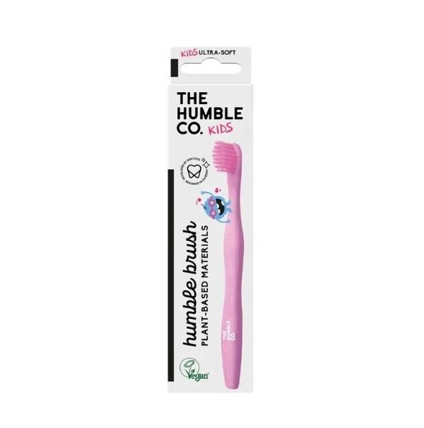 HUMBLE BROSSE A DENTS POUR ENFANTS ROSE A BASE DE PLANTES