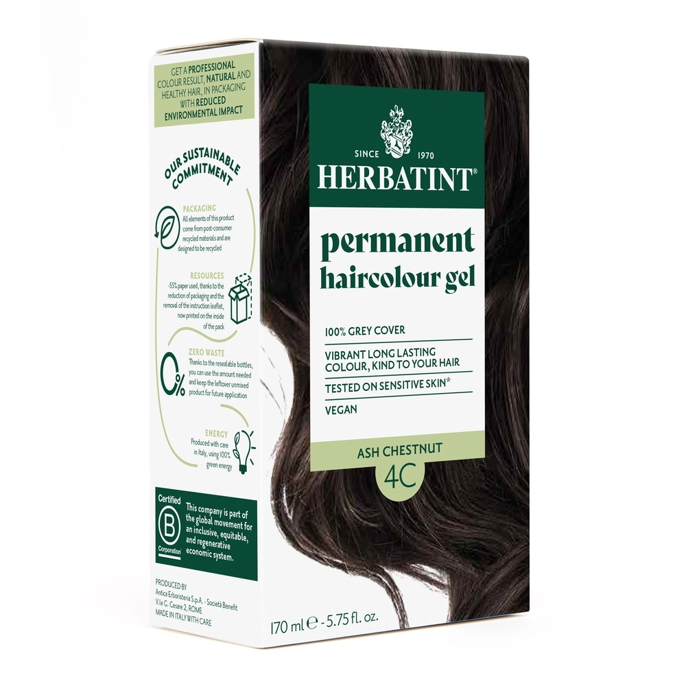 Herbatint Coloration Permanente 4C Herbatint Coloration Permanente 4C Chatain Cendre 170ml – Image 1
