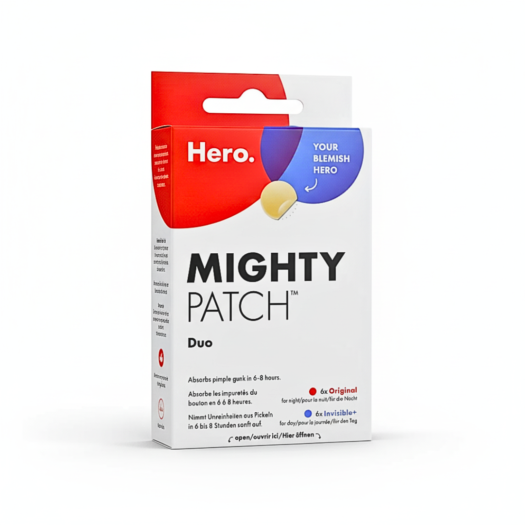 Hero-Mighty-Patch-Duo-12-pcs-6-Orginal6-Invisible.png Hero Mighty Patch Duo 12 Pieces 6 Orginal+6 Invisible – Image 1