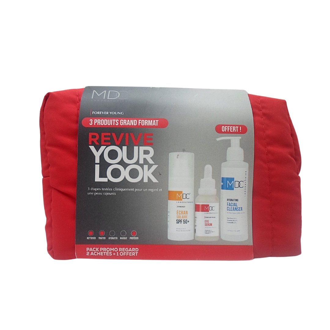 MDC-Forever-young-Duo-Facial-cleanserEye-serumecran-solaire-Ps.png MDC Facial Cleanser+ Eye Serum+ Ecran Solaire Peaux Seches Forever Young – Image 1