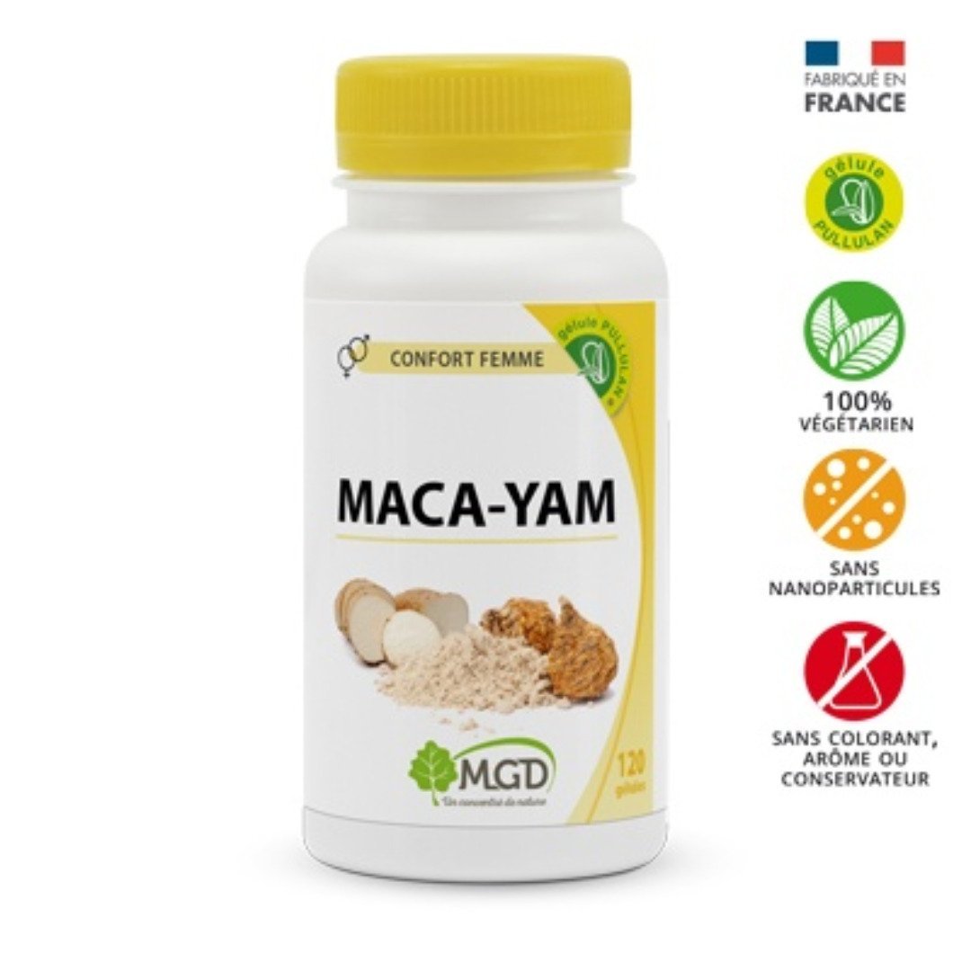 Mgd-Maca-yam-120-gelules.jpg Mgd Nature Maca-yam 120 gelules – Image 1