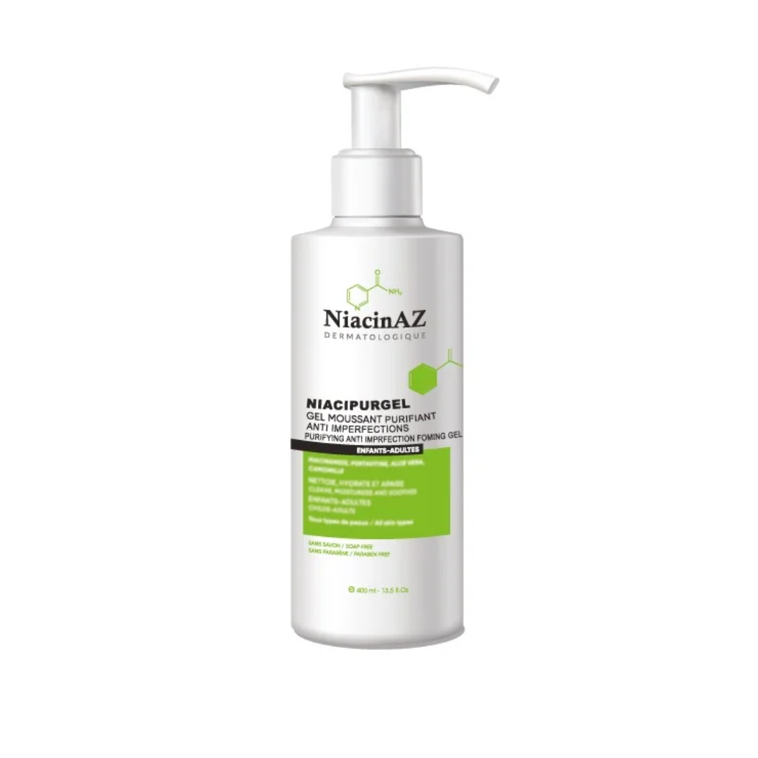 NiacinAZ-NIACIPURGEL-gel-moussant-purifiant-400ml.png NiacinAZ NIACIPURGEL Gel Moussant Purifiant 400ml – Image 1