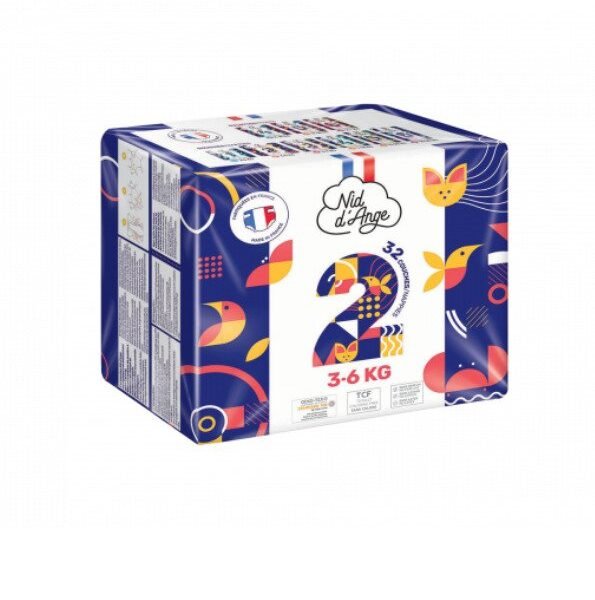 Nid d'ange Couche Taille 2 3/6kg 32pieces