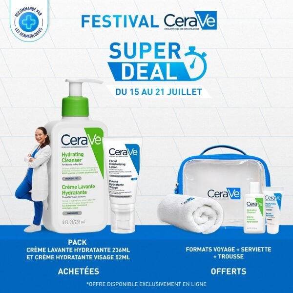 SUPER DEAL Crème Lavante Hydratante | 236ml + Crème Hydratante Visage | 52ml