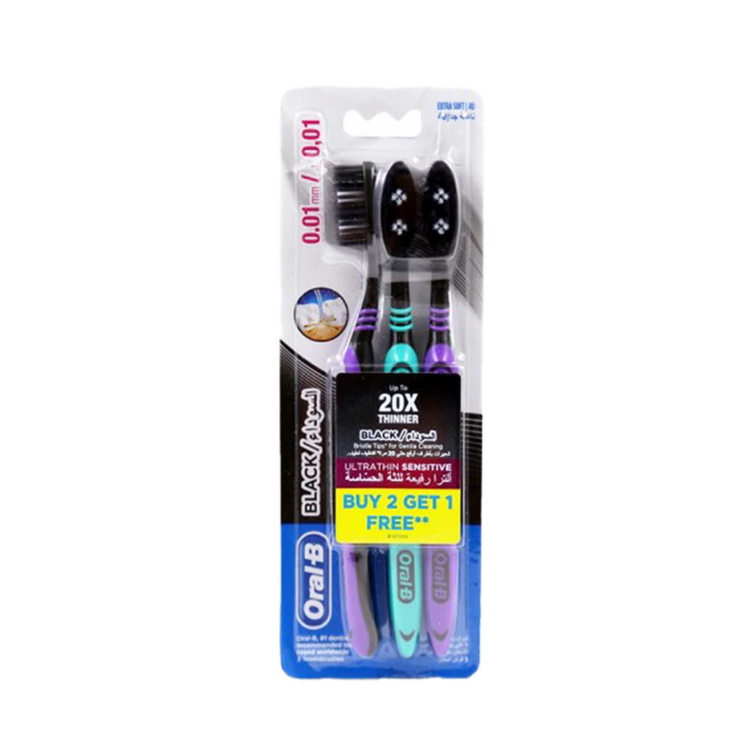 Oral-B-bad-ultrathin-sensitive-21-black-extra-soft.png Oral-B Brosse A Dents Ultrathin Sensitive 2+1 Black Extra Soft – Image 1