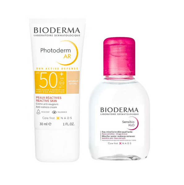 Bioderma Photoderm AR spf50 Naturel 30ml+Sensibio H2o 100ml Pack