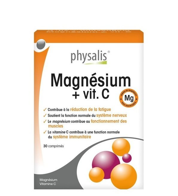 Physalis-Magnesium-Vit-C-30-cps-1.jpg Physalis Magnesium + Vit C 30 Comprimès – Image 1