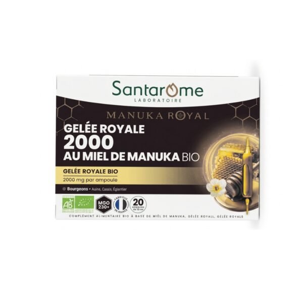 SANTAROME Gelée Royale 2000 au Miel de Manuka Bio 20 ampoules