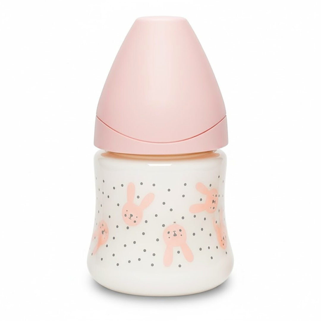 Suavinex-Bib-rabbit-Avec-Tetine-Debit-Ronde-Lent-0m-pink.png Suavinex Biberon Rabbit Avec Tetine Debit Ronde Lent +0m Pink – Image 1