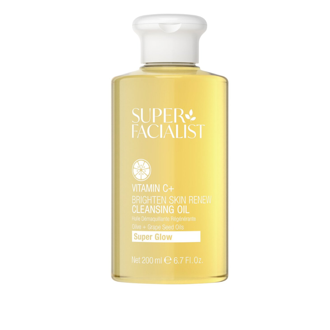 Super-Facialist-Vitamine-C-Super-Glow-Huil-Demaquillante-Regenr-200ml.png Super Facialist Vitamin C+ Cleansing Oil 200ml – Image 1
