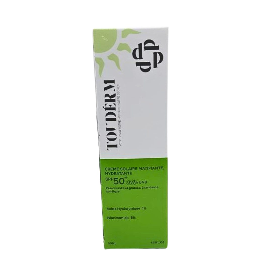 Touderm-Creme-Solaire-Matifiante-Hydratante-spf50-Peaux-Mixtes-A-Grasses-50ml.png Touderm Creme Solaire Matifiante Hydratante spf50+ Peaux Mixtes A Grasses 50ml – Image 1
