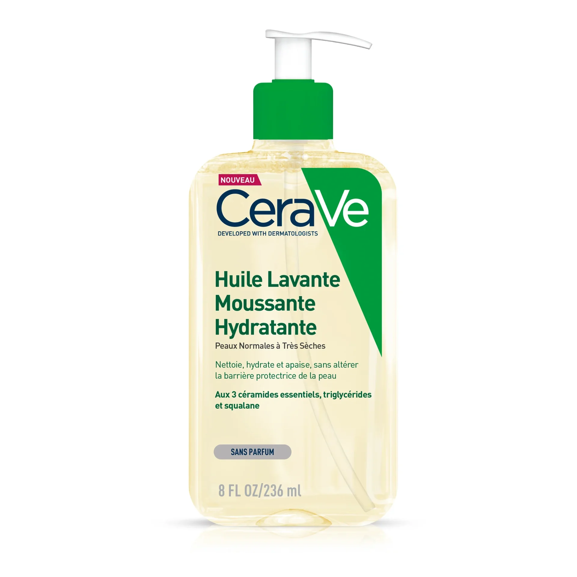 cerave-Huile-Lavante-236ml-Front.webp CeraVe Huile Lavante Moussante Hydratante Peau Très Sèche à Atopique | 236ml – Image 1