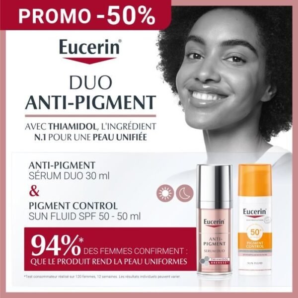 Eucerin ANTI-PIGMENT SÉRUM DUO 30 ML + Ecran pigment spf50 OFFERT
