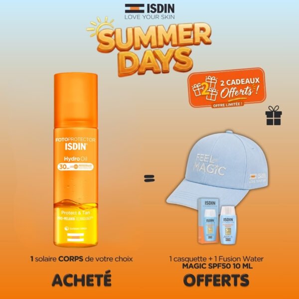 Isdin Fotoprotector Hydro Oil SPF30 200ml = 1 Casquette + Fusion Magic 10ml