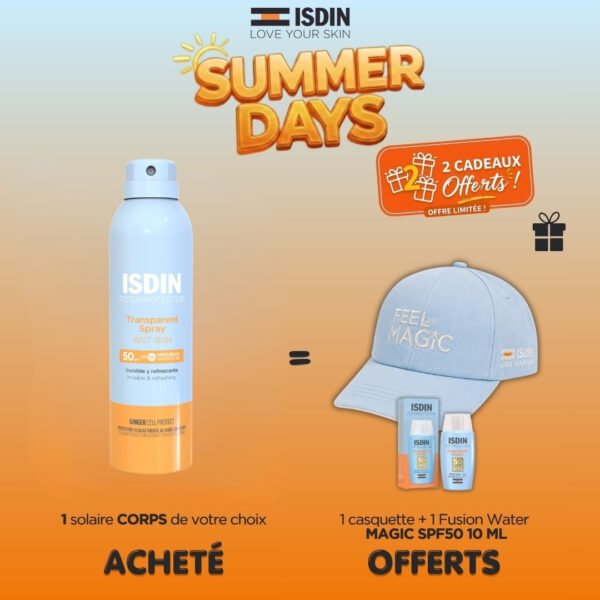 ISDIN Fotoprotector Spray Wet Skin Spf50 250ml = 1 Casquette + Fusion Magic 10ml
