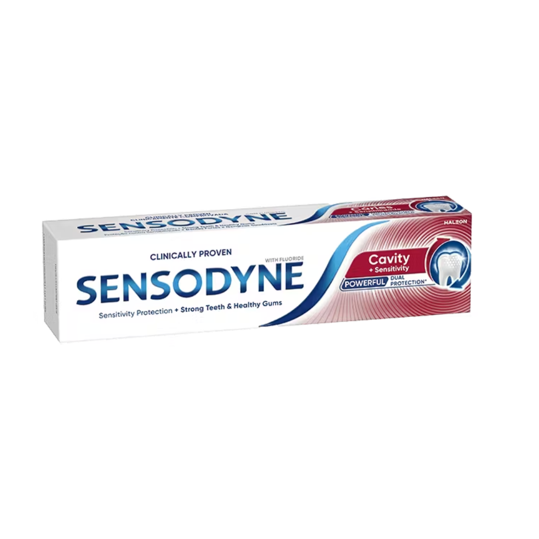 Dentrifrice-Sensodyne-CavitySensitivity-50ml.png Dentrifrice Sensodyne Cavity+Sensitivity 50ml – Image 1