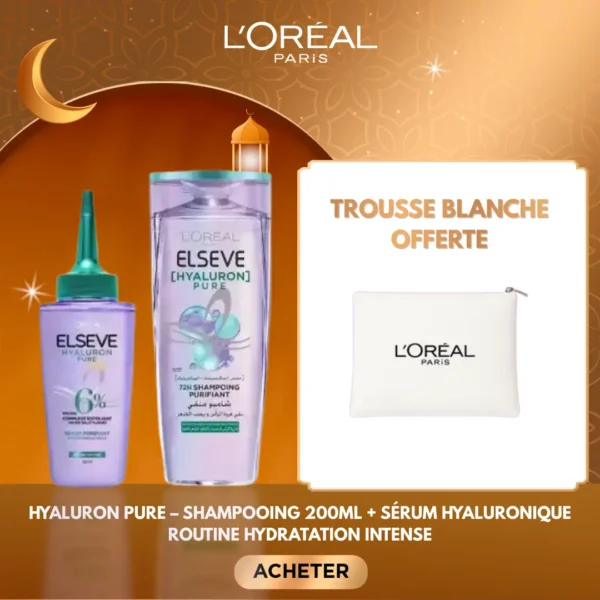 L'Oreal Paris Elseve Serum Hyaluron+Shampoing Hyaluron 200ml+Trousse Blanche Pack