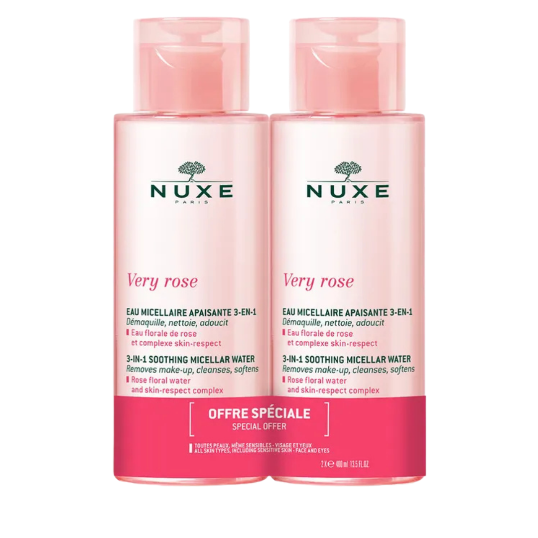 Nuxe-Very-Rose-eau-micellaire-Pack-2-400ml.png Nuxe Very Rose eau micellaire Pack X 2 400ml – Image 1