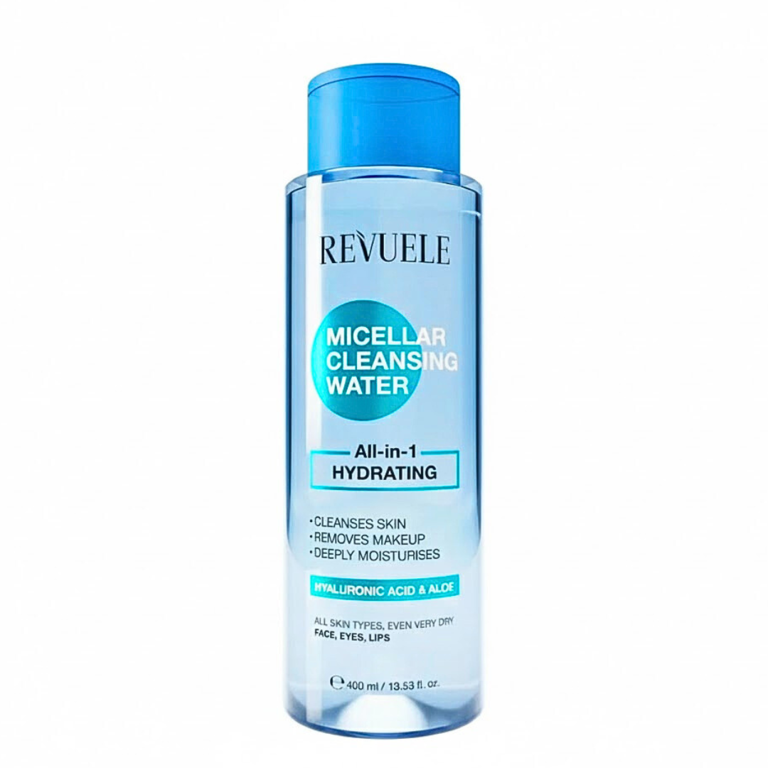 Revuele-Micellar-Cleansing-Water-All-in-1-Hydrating-400ml.png Revuele Micellar Cleansing Water All-in-1 Hydrating 400ml – Image 1