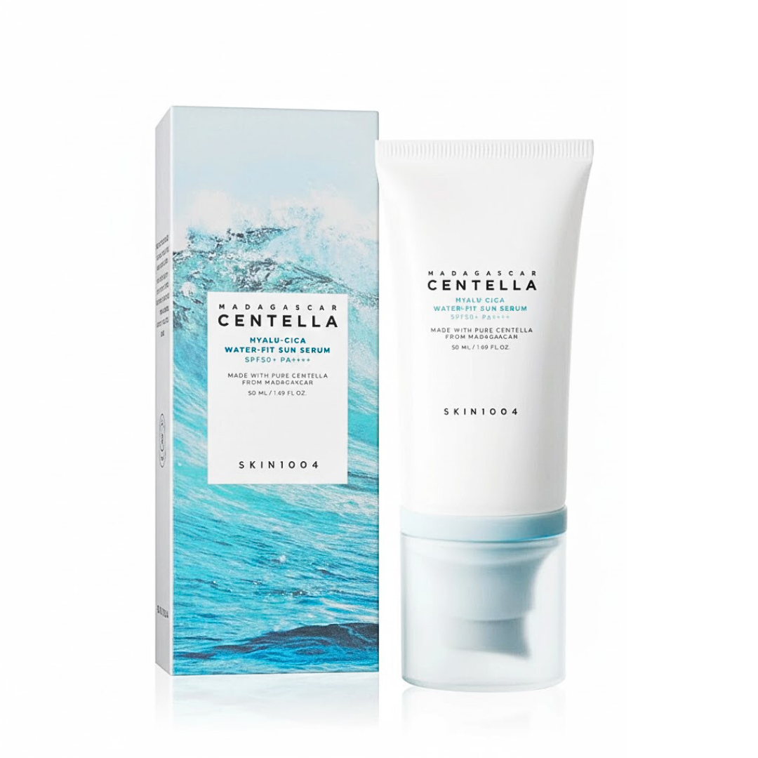Skin-1004-Hyalu-Cica-Water-fit-Sun-Serum-spf50-50ml.png Skin 1004 Centelle Hyalu-Cica Water-fit Sun Serum Spf50+ 50ml – Image 1