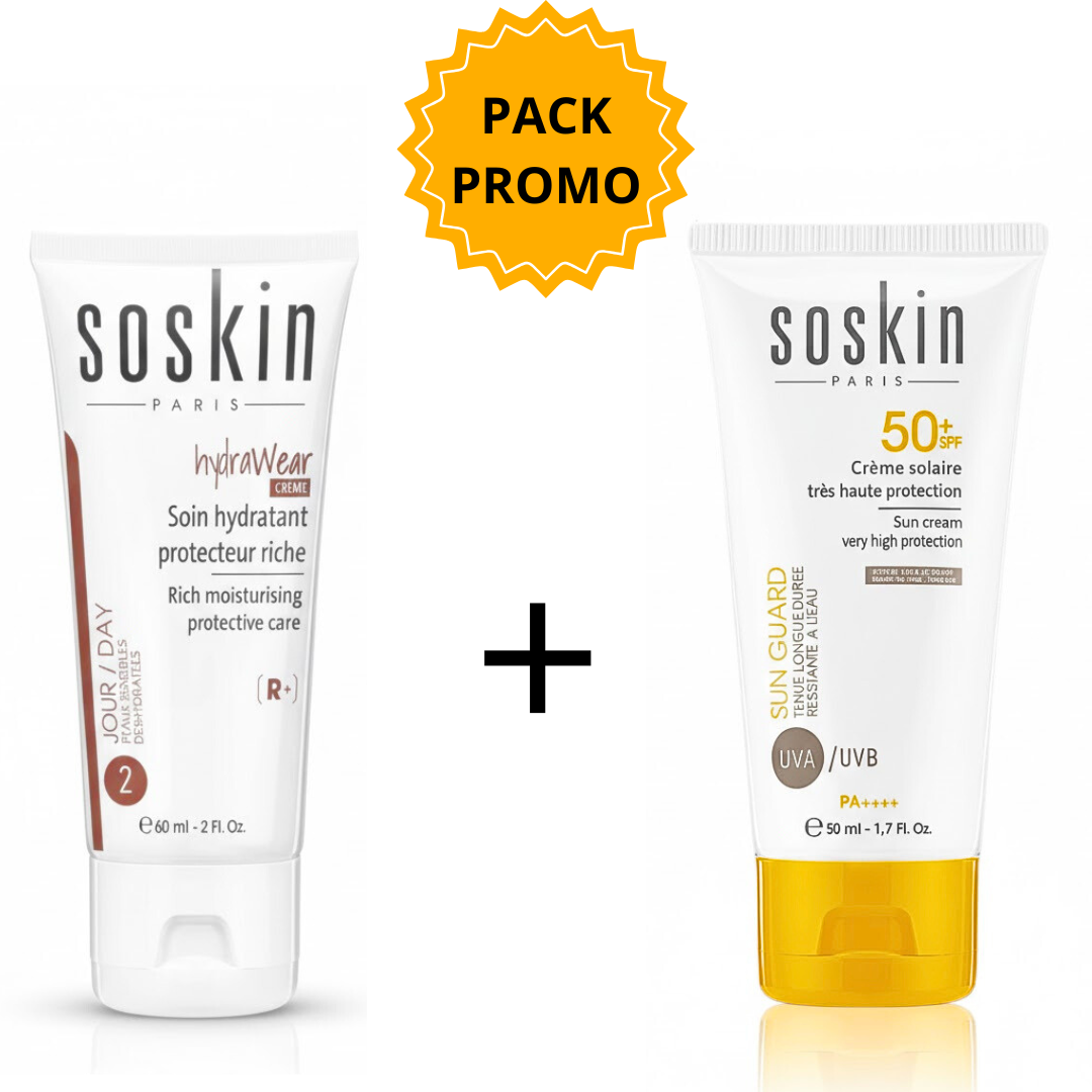 Soskin-Creme-Invisible-spf50-50mlHydrawear-Creme-Riche-60ml.png Soskin Creme Invisible Spf50+ 50ml+Hydrawear Creme Riche 60ml – Image 1